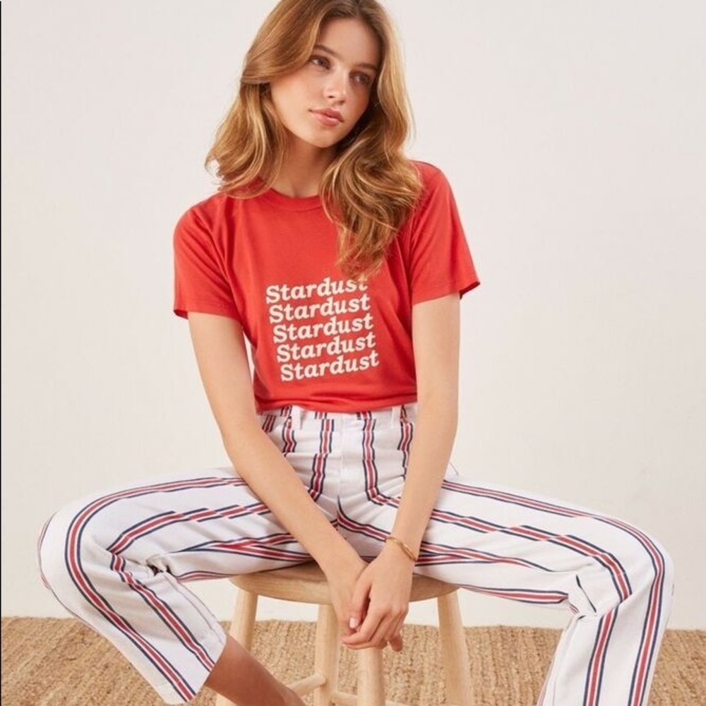Reformation Red, White & Blue Stripe Jeans